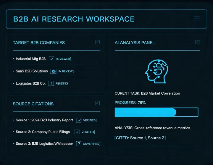 AI agent producing an auditable company research table